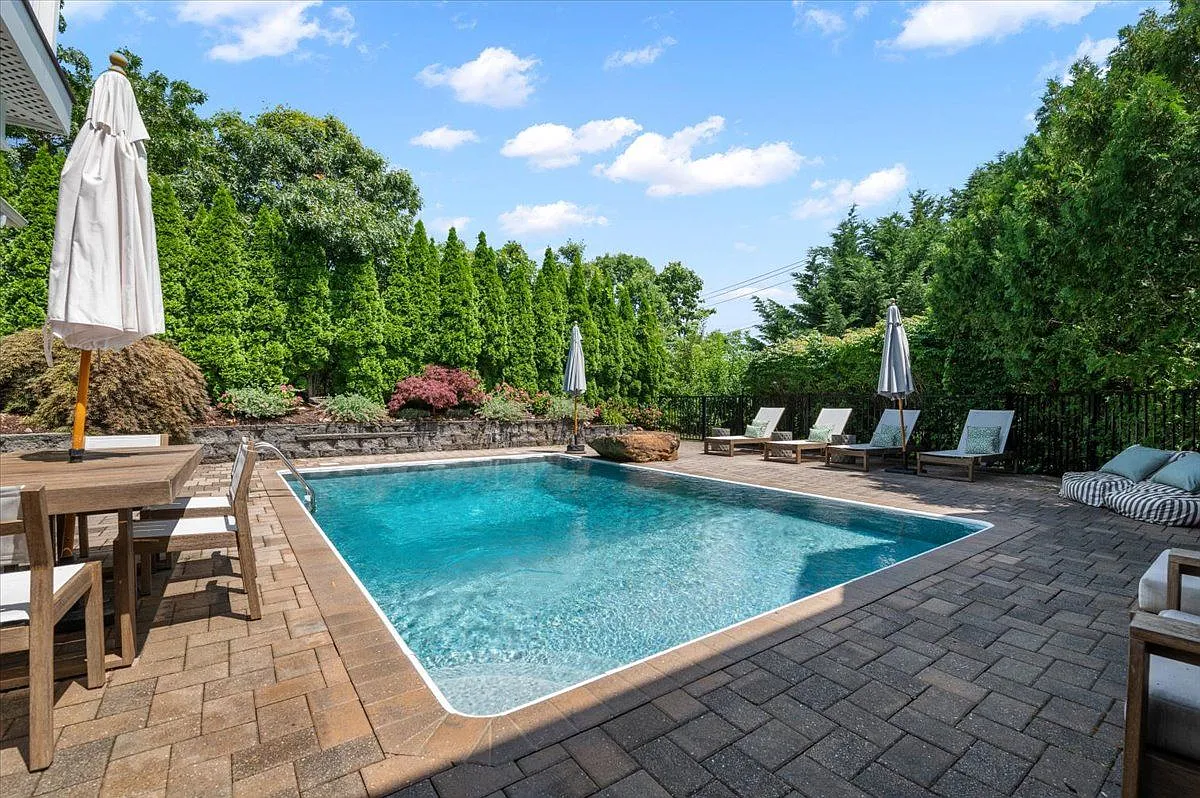 Luxury heated saltwater pool — perfect US Open 2026 rental Hampton Bays