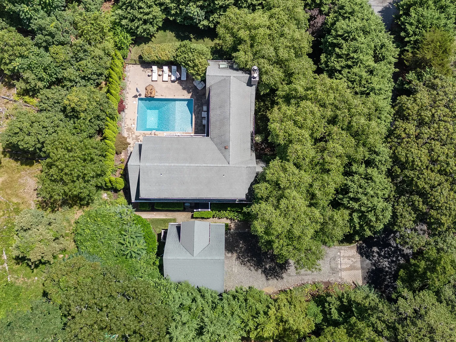 Aerial view of Hampton Bays estate